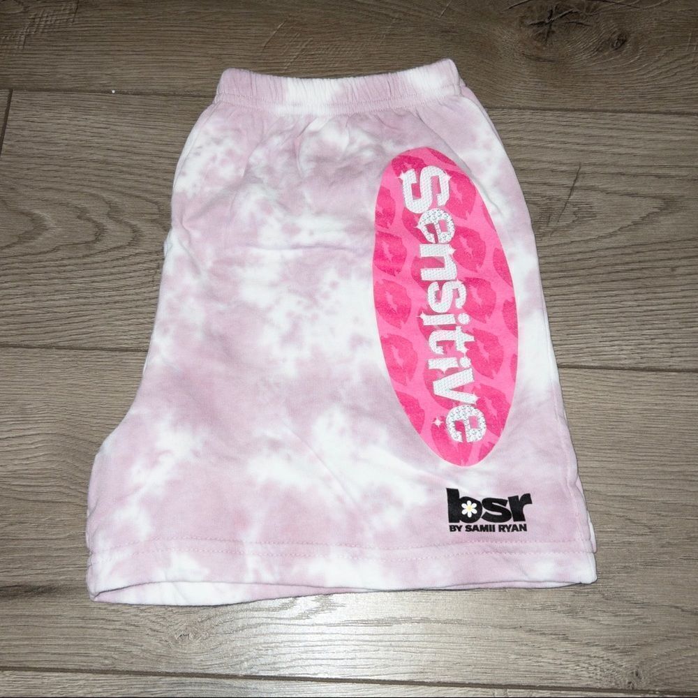 NIP BSR x By Samii Ryan Pink Tie Dye Sensitive Sweat Shorts‎ Size Medium